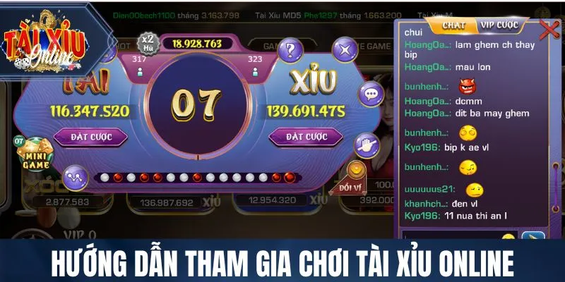 Hướng dẫn tham gia chơi Tài Xỉu Online
