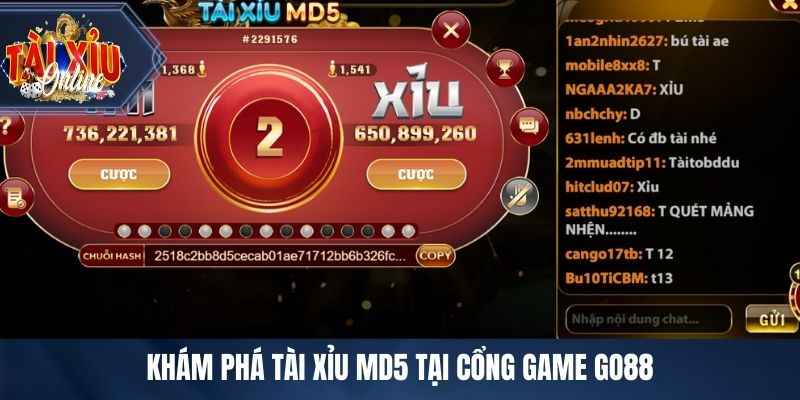 Khám phá tài xỉu MD5 tại cổng game GO88