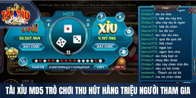 Tài xỉu MD5 trò chơi thu hút hàng triệu người tham gia mỗi ngày