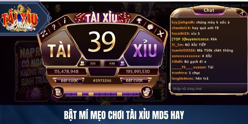 Bật mí mẹo chơi tài xỉu MD5 hay